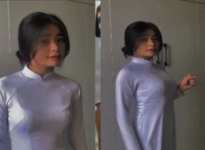 Em áo dài mông tròn phê tê tái